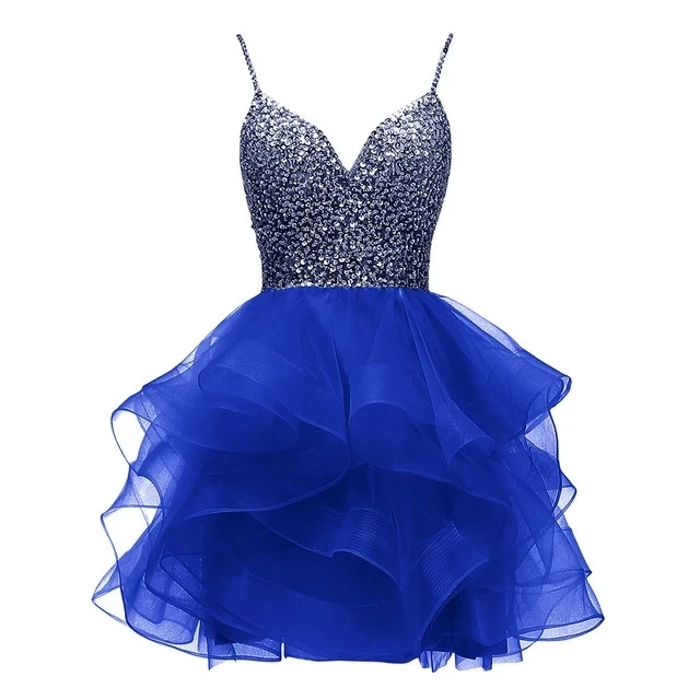 ANGELSBRIDEP Spaghetti Beaded Bodice Short Homecoming Dress Tulle Prom Dress  Sequins Party Gown 8 Grade Graduation Dress HOT - AliExpress 320