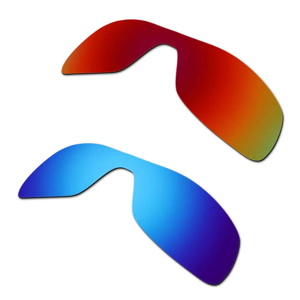 

HKUCO For Antix Sunglasses Replacement Polarized Lenses 2 Pairs - Red & Blue