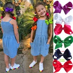 6 pcs 4 inch Jojo SIWA Hair Bow Clips Hair Accessories Baby Kids Girls Hairgrips Hair Clip Bows Headwear Hairpins