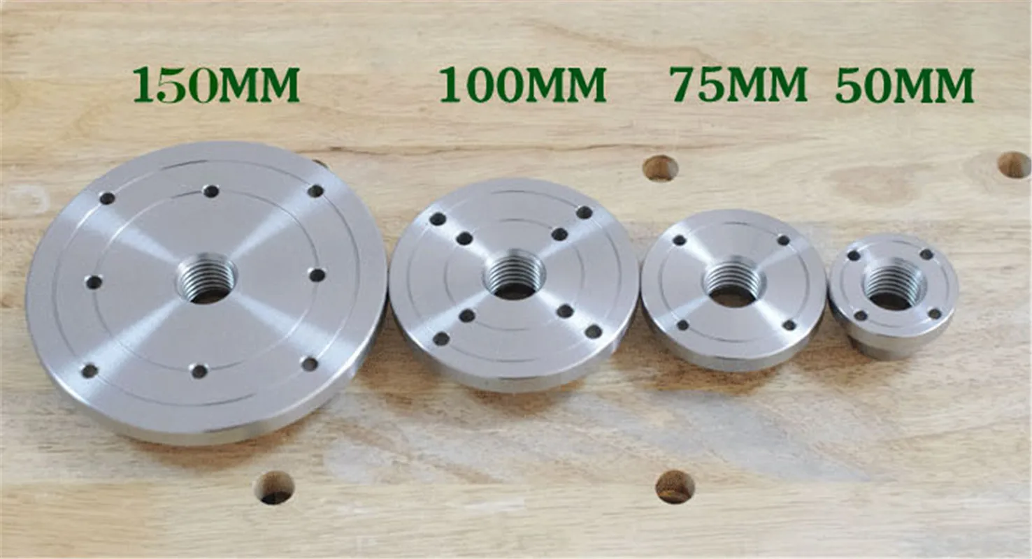 3/4/6 Inch M33*3.5 Lathe Spindle Flange Woodworking Lathe Accessories, Lathe and Wood Connection Tools 75mm 100mm Spindle