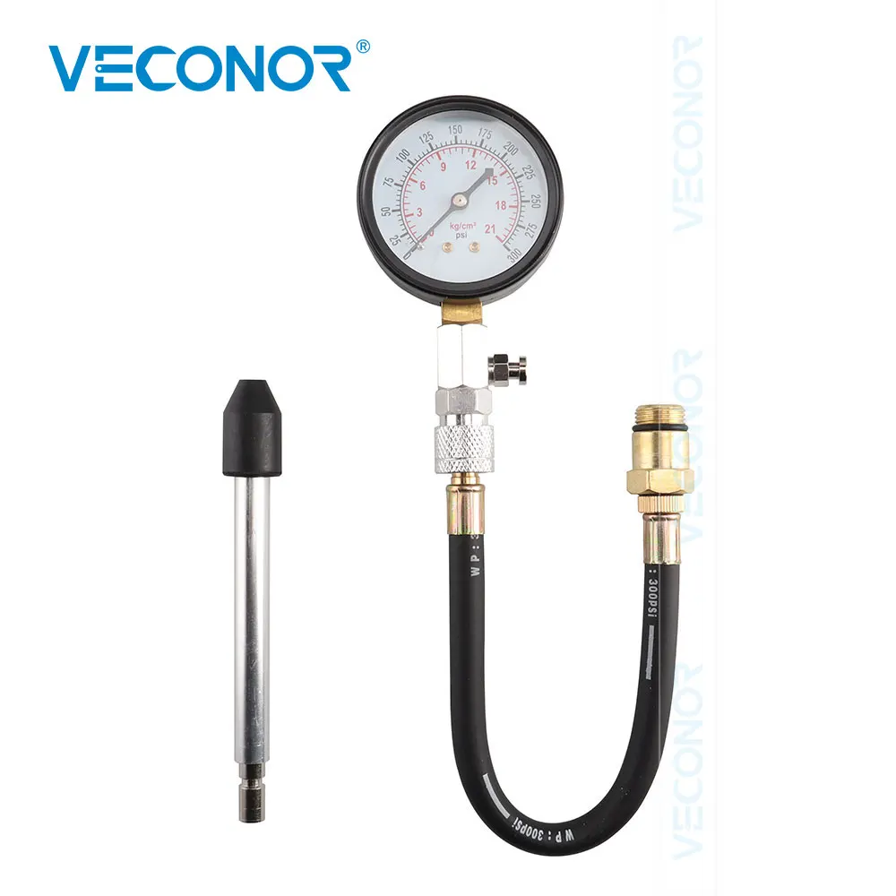 0-300Psi Petrol Engine Cylinder Compression Gauge Tester Set for Automotives and Motorcycles