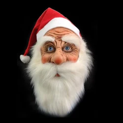 Merry Christmas Santa Claus Latex Mask Outdoor Ornamen Cute Santa Claus Costume Masquerade Wig Beard Dress up Xmas Party