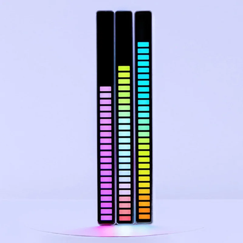 RGB LED Night Light Music Rhythm Lamp USB Rechargeable Sound Control LED Light Sound Pickup Ambient Light Atmosphere Lamp Decor