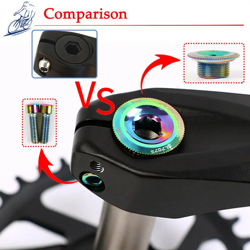 M15/M18/M20 Crank Cover Screw Cap M20 MTB Crankset Cover Aluminum Road Bike Crankset Arm Bolt Mountain Bike Parts Accessories
