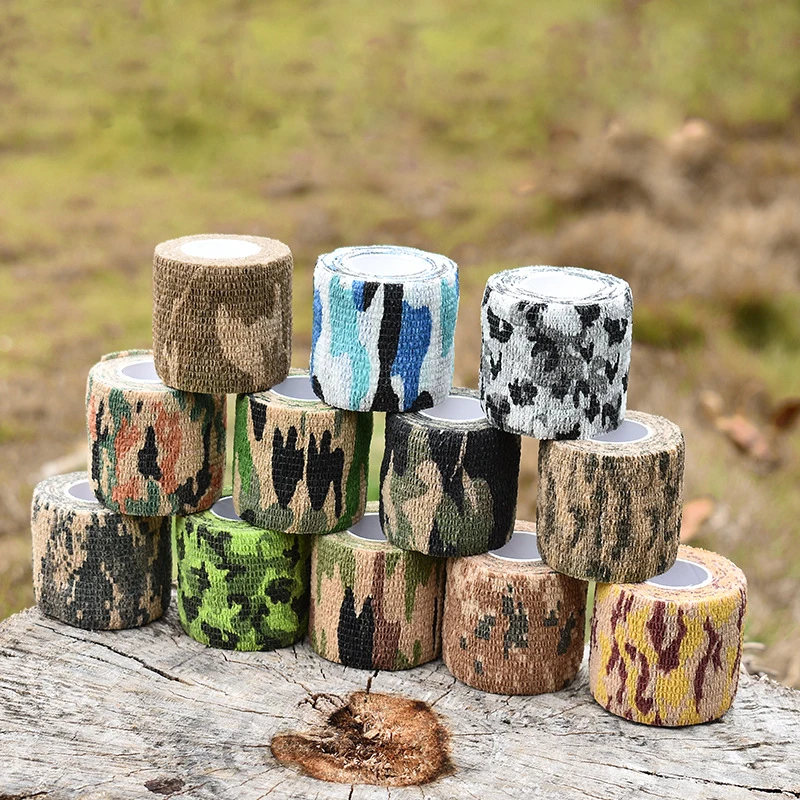 4.5M* 5CM Self-Adhesive Camouflage Camo Tape Bandage Reusable Self-Cling Wrap For Outdoor Camping Hunting Military Army Stealth