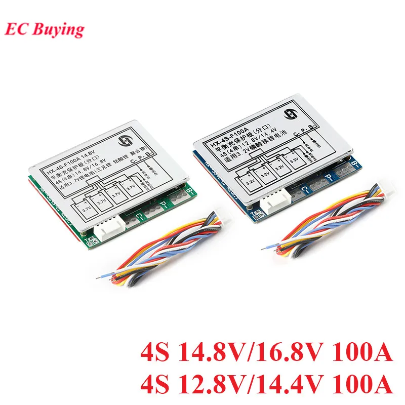 4S 12.8V/14.4V 14.8V/16.8V 100A Li-ion Lithium 18650 Battery BMS PCM Protection Board with Balanced Over Charge and Discharge