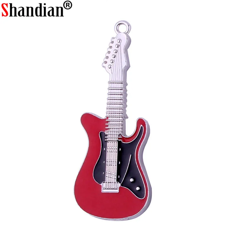 شانديان جديد روك آند رول الغيتار الكهربائي شكل محرك فلاش USB الموسيقى القلم محرك المعادن بندريف 4 جيجابايت 16 جيجابايت 32 جيجابايت 64 جيجابايت ذاكرة عصا