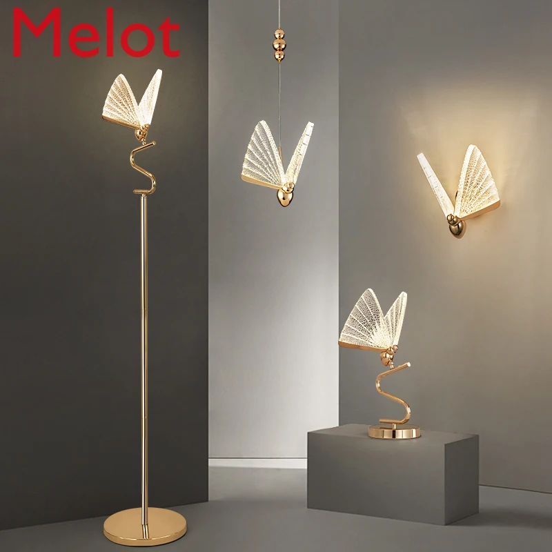 Modern minimalist landing light living room, lamp bedroom chandelier, dining room, butterfly small wall light