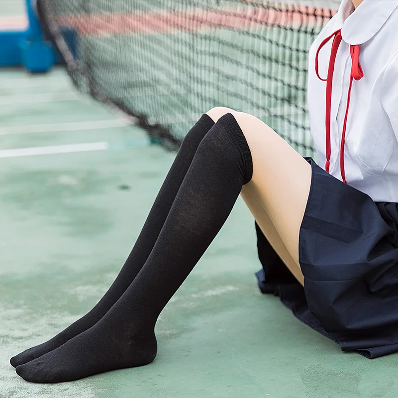 5 pairs School Uniform Socks Spring Autumn Winter Japanese School Girl Socks Striped Style Football Socks