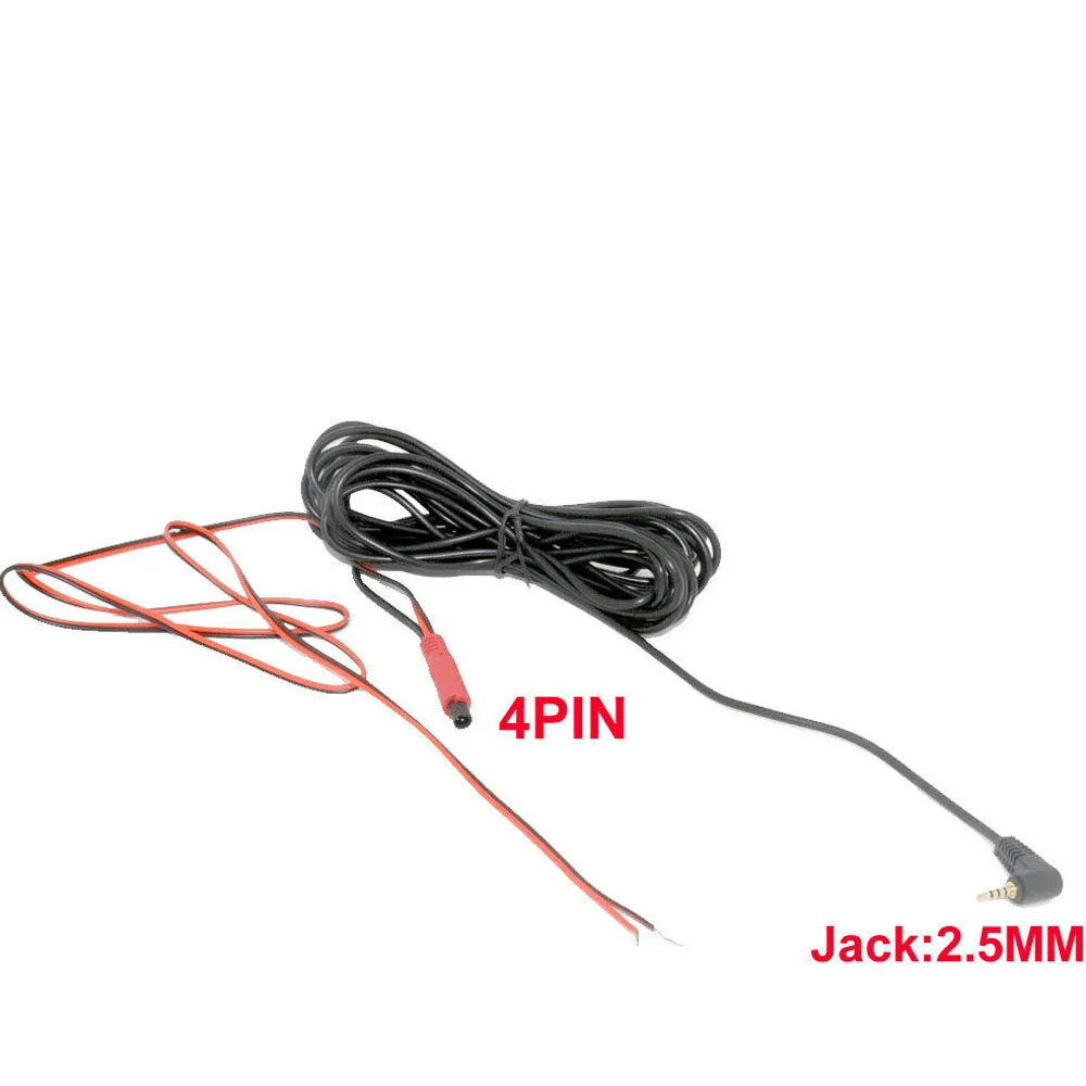 Car Rear View Camera Wire Cable Line 4 PIN 5 PIN  TO 2.5MM For Car DVR or Handheld GPS  6/10/15/20 Meter Reversing image