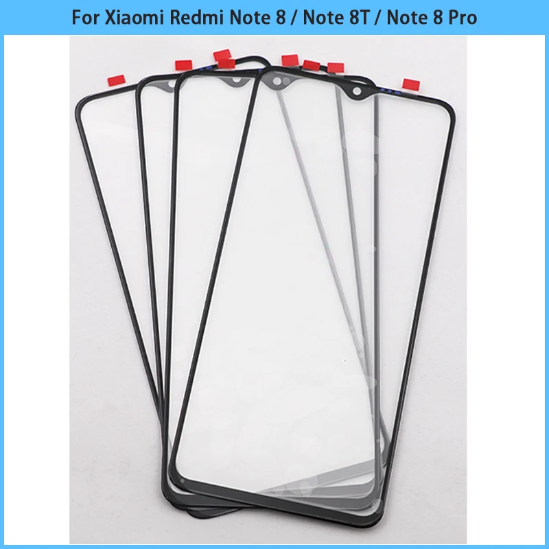 New For Xiaomi Redmi Note 8T Note 8 Pro Touch Screen LCD Display Front Glass Note8 Touchscreen Outer Glass Panel Lens With OCA