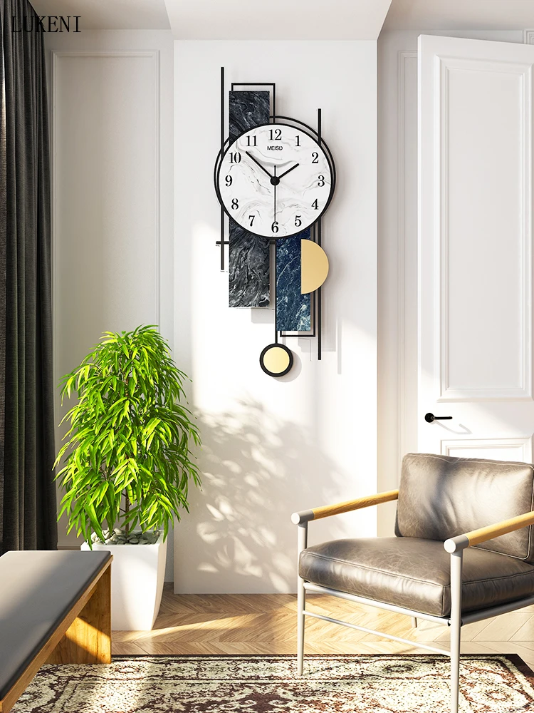 Clocks and Watches Wall Clocks Living Room Modern Fashion Home Clock Wall Hanging Light Luxury Creative Decoration Wall Watch