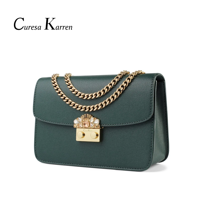 Genuine Leather Simple Elegant Fashion Bag Women's Designer Handbag High-quality Chain Mobile Phone Shoulder bags for women