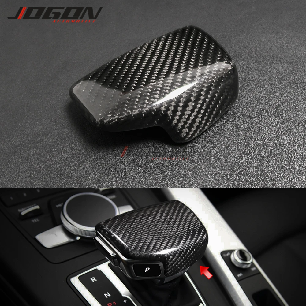 Real Carbon For Audi A4 B9 A5 S5 Q5 Q7 2016 2017 2018 2019 Car Speed Gear Shift Knob Cover Cap Trim