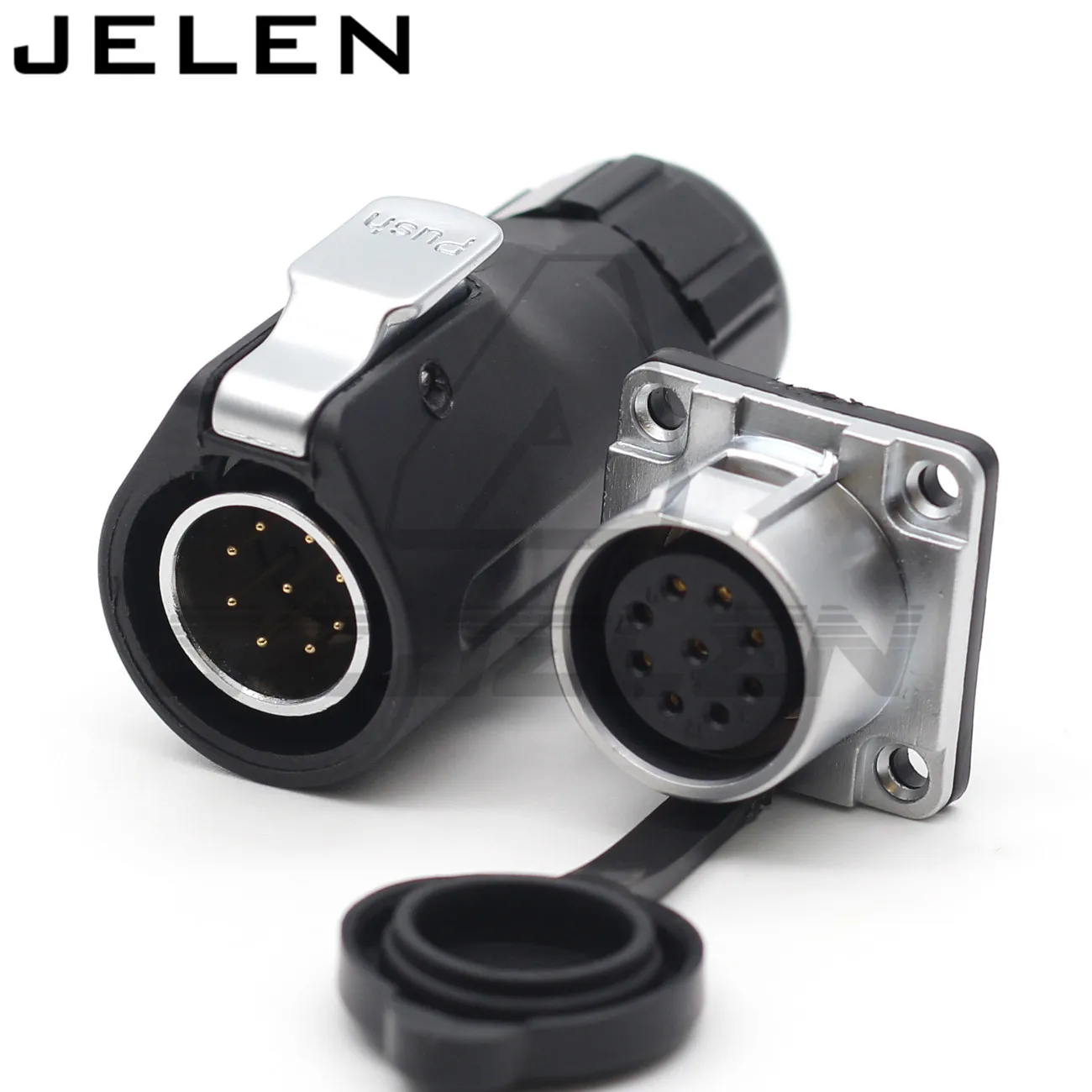 XHE20, IP67 2/3/4/5/6/7/8/9/10/12-pins waterdichte connector, M20 Paneelgemonteerde voedingskabelconnectorstekker en stopcontact