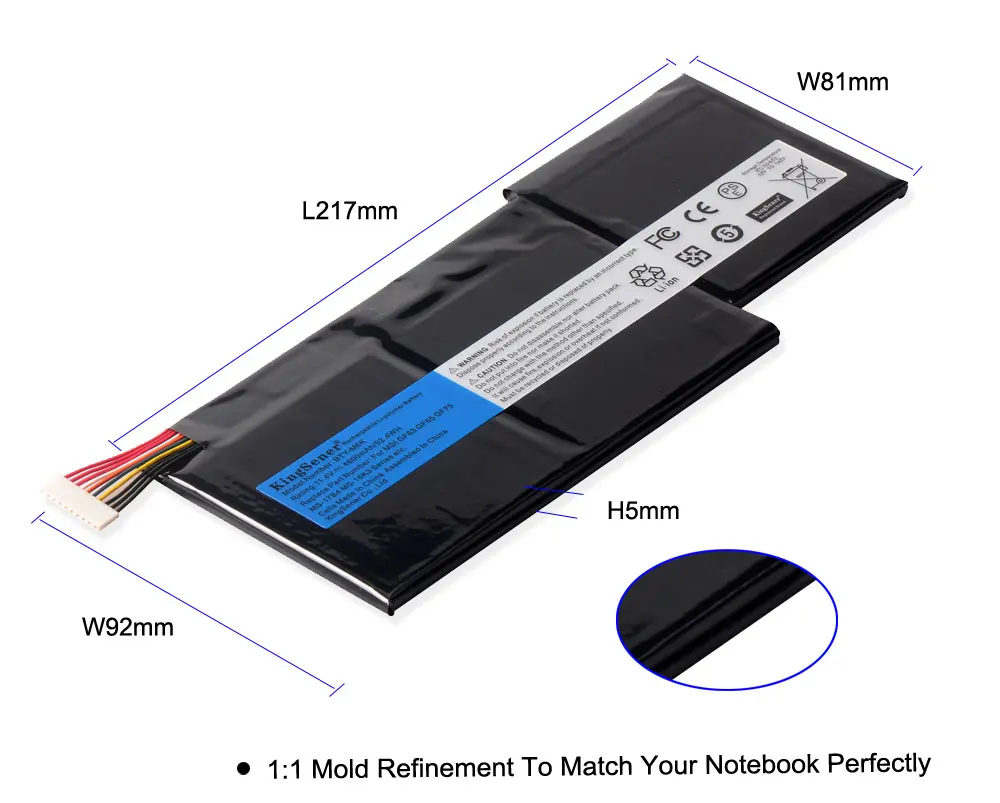 KingSener BTY-M6K batterie d'ordinateur portable pour gelée MS-17B4 MS-16K3 GF63 mince 8RD 8RC GF75 mince 3RD 8RC 9SC GF65 mince 9SE/SX mince 10SDR