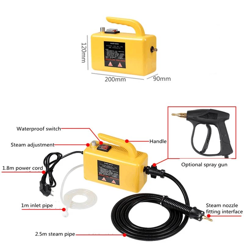 Electric Steam Cleaner Karcher Household Steam for Hood Air Conditioner Car Cleaning Machine Pumping Sterilization Disinfector