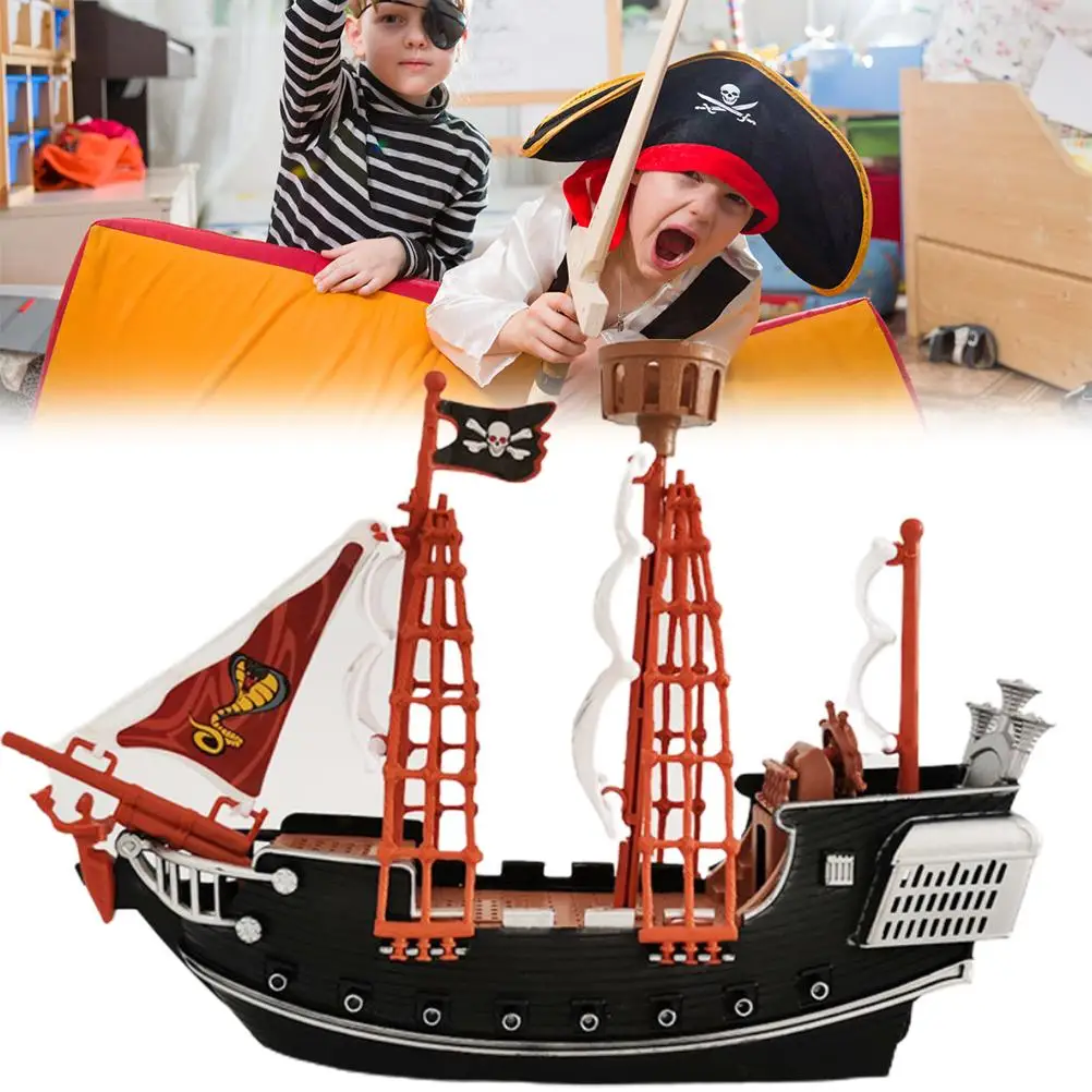 Creative Childrens Kids Pirate Ship Pretend Toy Home Decoration Ornaments Safety Durable Pirate Ship Model For Kids Pirate Ship