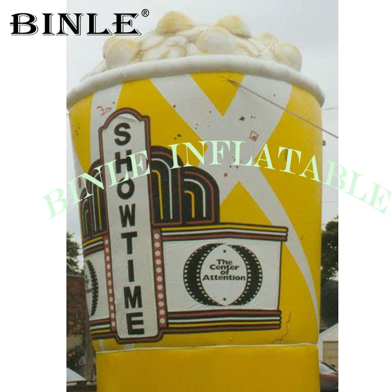 Custom Outdoor Advertising Inflatable popcorn bucket model with logo printing cold air balloon for promotion