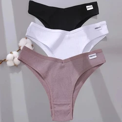 3PCS FINETOO Cotton Brazilian Panties Women's Underwear Sexy Women's Panties V Waist Female Underpants Intimate Lingerie M-XL