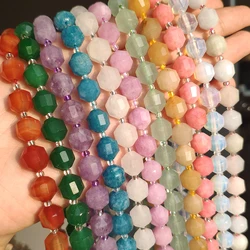 Natural Stone Beads Jades Crystal Faceted Sharp Energy Column Loose Beads for Jewellry Making DIY Bracelets Accessories 15''