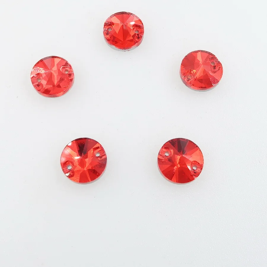 Rivoli runde Glas-Kristall-Flachsteine mit 2 Löchern, 6 Größen, zum Aufnähen, Strass-Perlen, Kristalle für Hochzeitskleider, Schuhe, Taschen, DIY – Detail 9