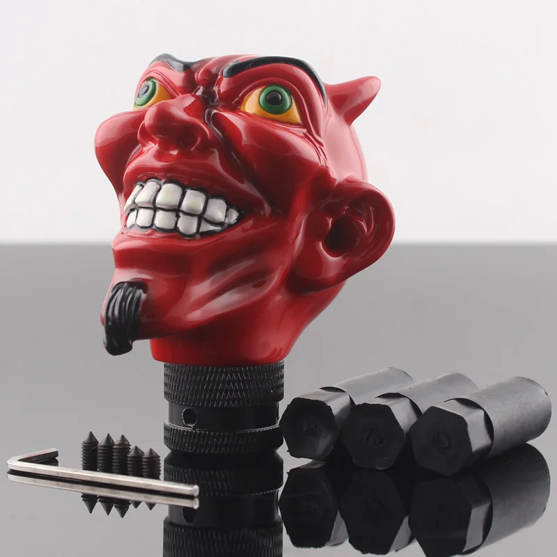 

Shift Lever Knob Car Truck Manual Gear Red Horn Evil Devil Head Style For Universal