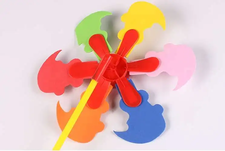 Diy Six - Color Windmill Children 's Kindergarten Hand - Craft Production Eva Material Package Outdoor Activities Toys 2021