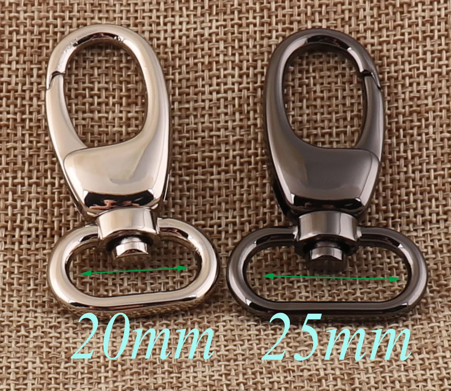 6 PCS Lobster Swivel Clasps 25mm/20mm Black/Silver Hook Clasps Claws,Carabiner Snap,Buckle Gate Bag,Purse Strap,Handbag Purse