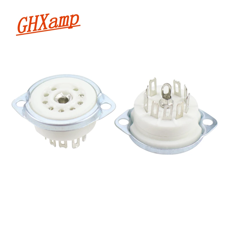 GHXAMP Nine-Pin Electronic Tube Socket For ECC83 6N3 6N11 6P14 5670 Amplifier Valve Nine Foot Socket 2pcs