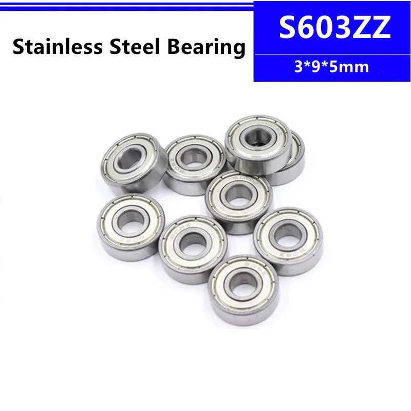 

50/100/500pcs S603ZZ 3*9*5mm Stainless Steel Deep Groove Ball Bearing 3x9x5mm 603ZZ R930ZZ