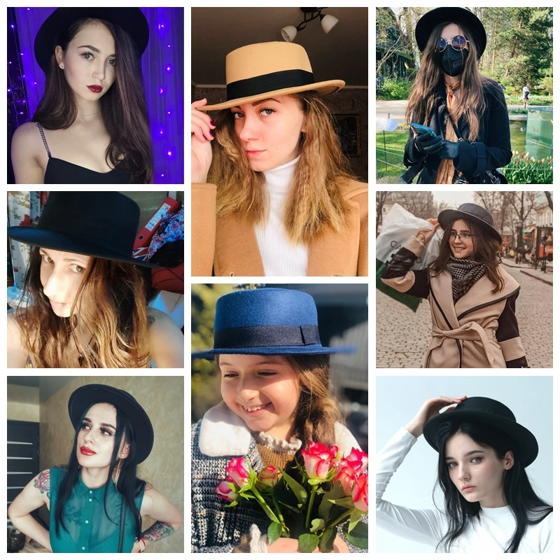 Cappello Fedora invernale da donna in lana da uomo semplice a tesa larga vintage feltro Jazz cappelli Top Trilby Cap, Beige56-58 cm, M Cappello Fedora invernale da donna in lana da uomo semplice a tesa larga vintage feltro Jazz cappelli Top Trilby Cap, Beige56-58 cm, M