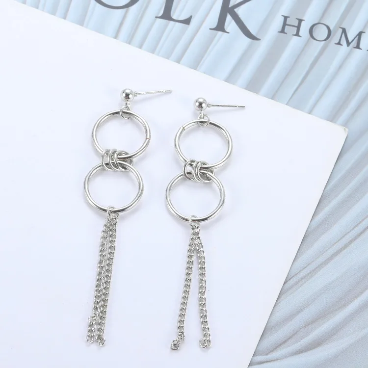 Punk Phoenix Earrings Simple Temperament Personality Hip Hop Circle Long Earrings Manufacturers Wholesale Earrings