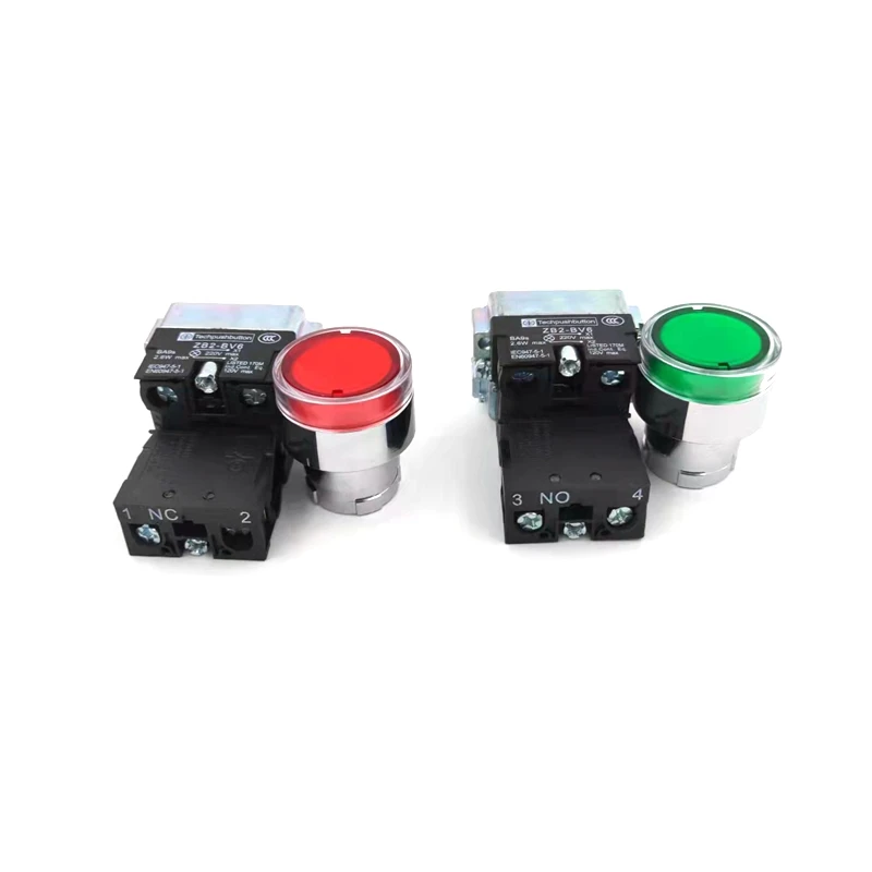 22MM Momentary Reset Push Button Switch XB2-BW3161/BW3361/BW3462/BW3561/BW3661 Round Illuminated With Lamp Light