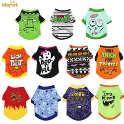 New Halloween Pet Clothes For Small Dogs Funny Dog Vest Cat Clothing Pet Hoodies Party Grimace Pumpkin Costume Puppy Up Outfit