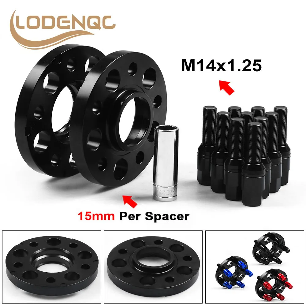 15mm 5x112mm 66.6mm Hub Centric Bore Wheel Spacers M14x1.25 Tapered Bolts For BMW X5 G05 X7 G07 2018+ & Mini W/Ball Bolts