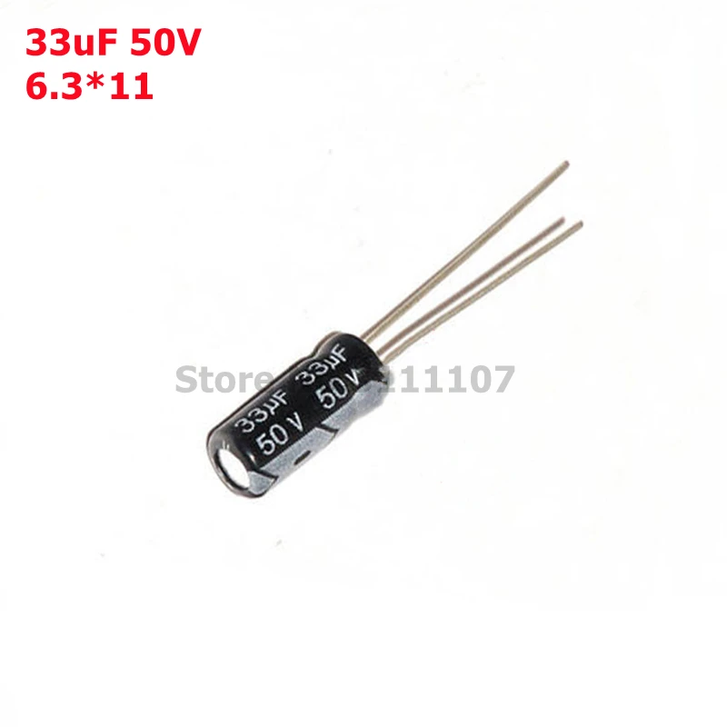 

20PCS/LOT 33uF 50V Aluminum electrolytic capacitor 6.3*11 Electrolytic Capacitor 50v 33uf