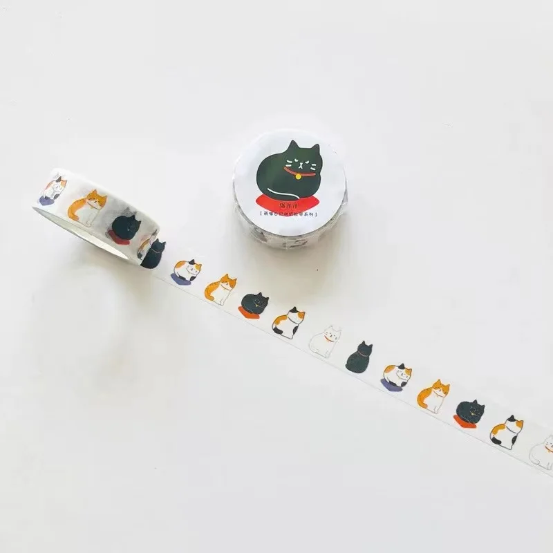 10PCS/lot 15MM*5M Cute Kawaii Adorable Cat Adhesive Paper Washi Tape Masking Tape DIY Scrapbooking Stick Label