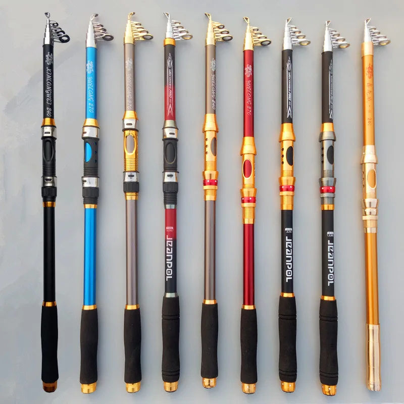 Professional 2.1M-3.6M Carbon Fiber Telescopic Fishing Rod Portable Spinning Fishing Rod Pole Travel Sea Boat Rock Fishing Rod