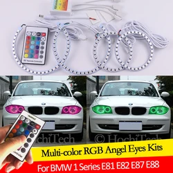 For BMW 1 Series E81 E82 E87 E88 halogen Headlight 16 colors RGB Angel Eyes LED  Rings RF Wireless Control DRL