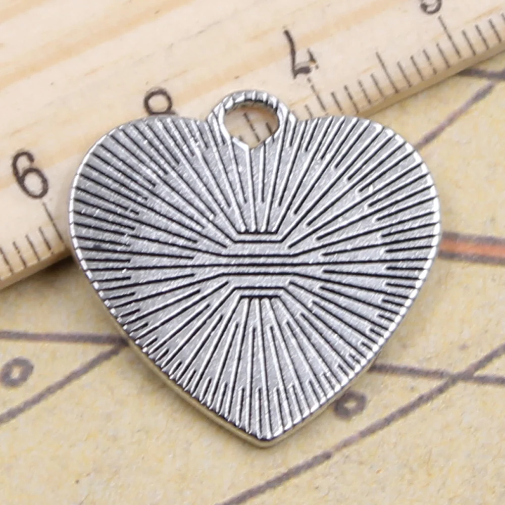 10pcs Charms Heart Love Between Mother & Daughter Is Forever 25x25mm Tibetan Silver Color Jewelry Antique Pendants DIY Making