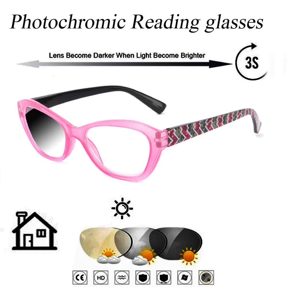 

Photochromic Gray Reading Glasses Rectangularcat's EyesTrend High Quality Fashion Ladies Women+1+1.5 +1.75 +2.0 +2.5 +3 +3.5 +4