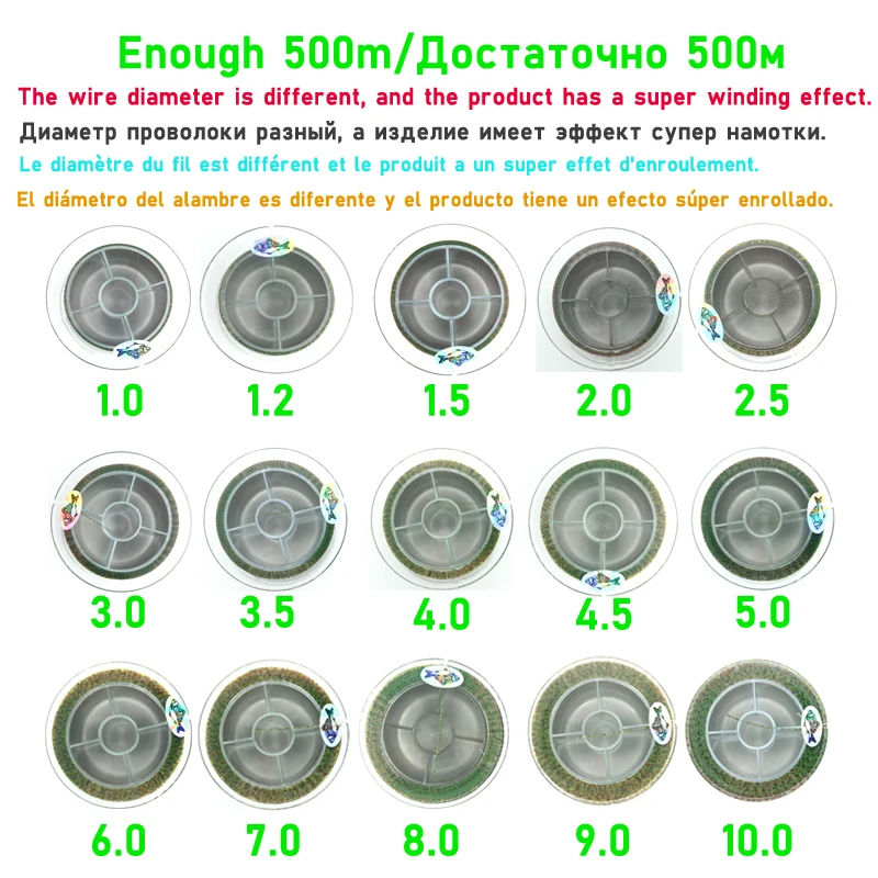 500M 3D Gefleckte Unsichtbare Angelschnur Farbwechselnde Monofilament-Angelschnur Gefleckte Fluorcarbon-Beschichtete Karpfen-Angelschnur Pesca – Detail 2