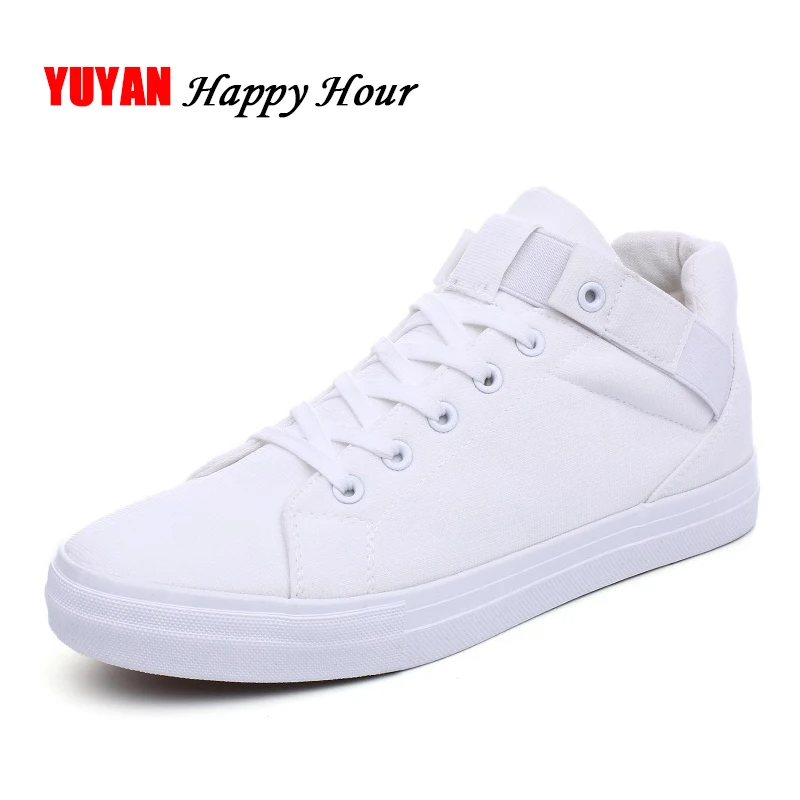 New Fashion Sneakers Men Canvas Shoes Height Increasing Men\'s Casual Shoes Male Brand Footwear High top White Black Blue K031