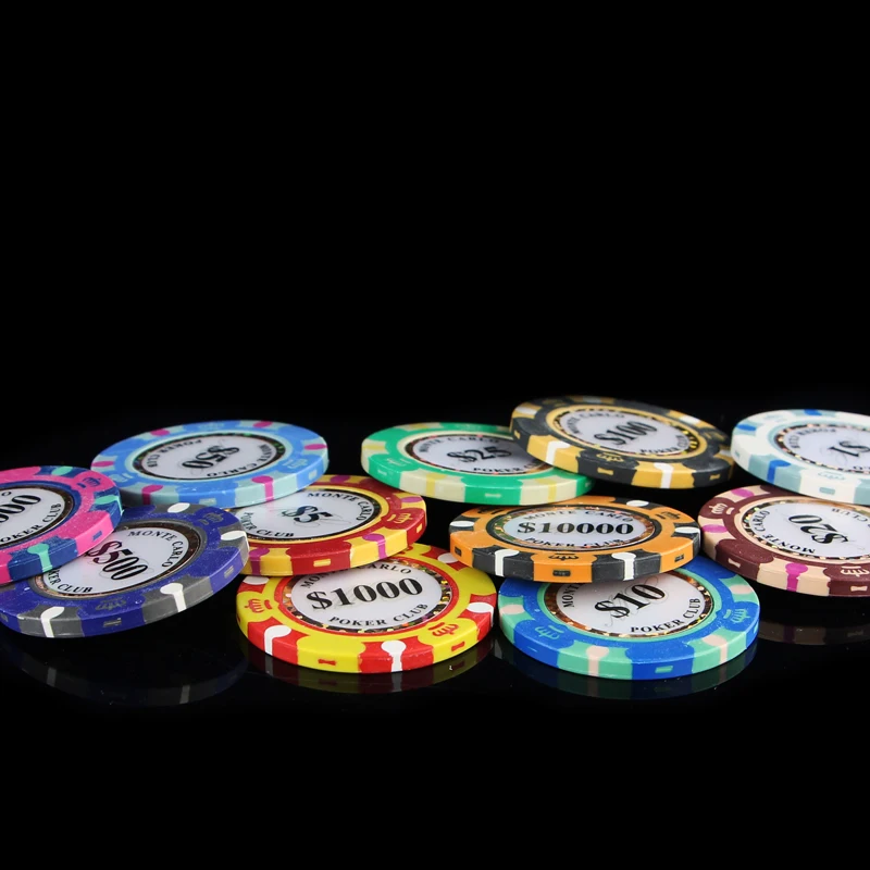 10 Pcs Professional Casino Poker Chips 14g Clay/Iron/ABS 39mm Chips Texas Hold'em Poker Wholesale 21 o'clock Entertainment Hot