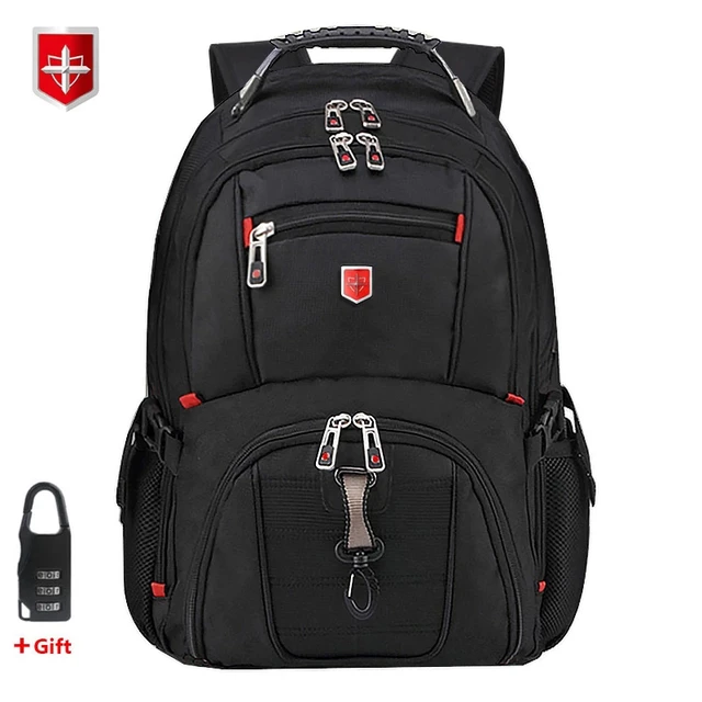 Mochila Suiza impermeable para hombre bolsa para ordenador portatil de 15 6 17 pulgadas bolsas de viaje escolares de gran capacidad para negocios