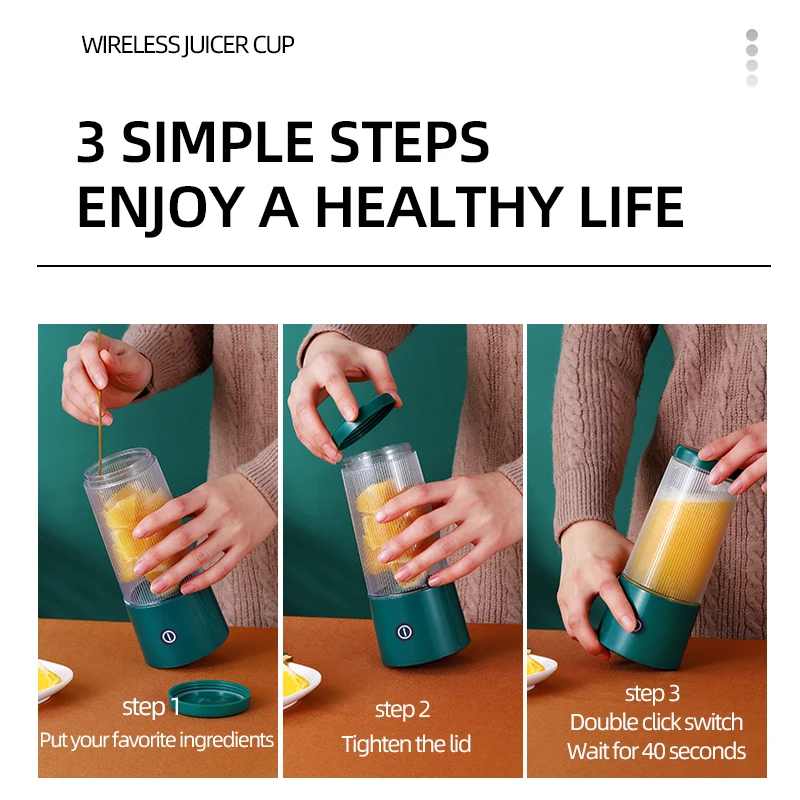 عصارة صغيرة محمولة قابلة لإعادة الشحن تعمل بمنفذ USB عصارة عصير منزلية خارجية كوب كهربائي خلاط يدوي لتجهيز الأغذية عصير فواكه