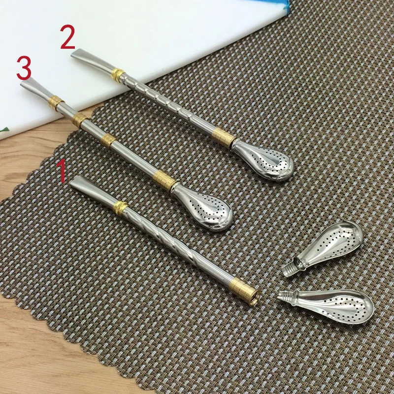 Tea Filter Yerba Mate Stainless Steel Tea Straws Bombilla Gourd Reusable Tea Tools Drinking Straw Spoon Washable Coffee Tea Tool
