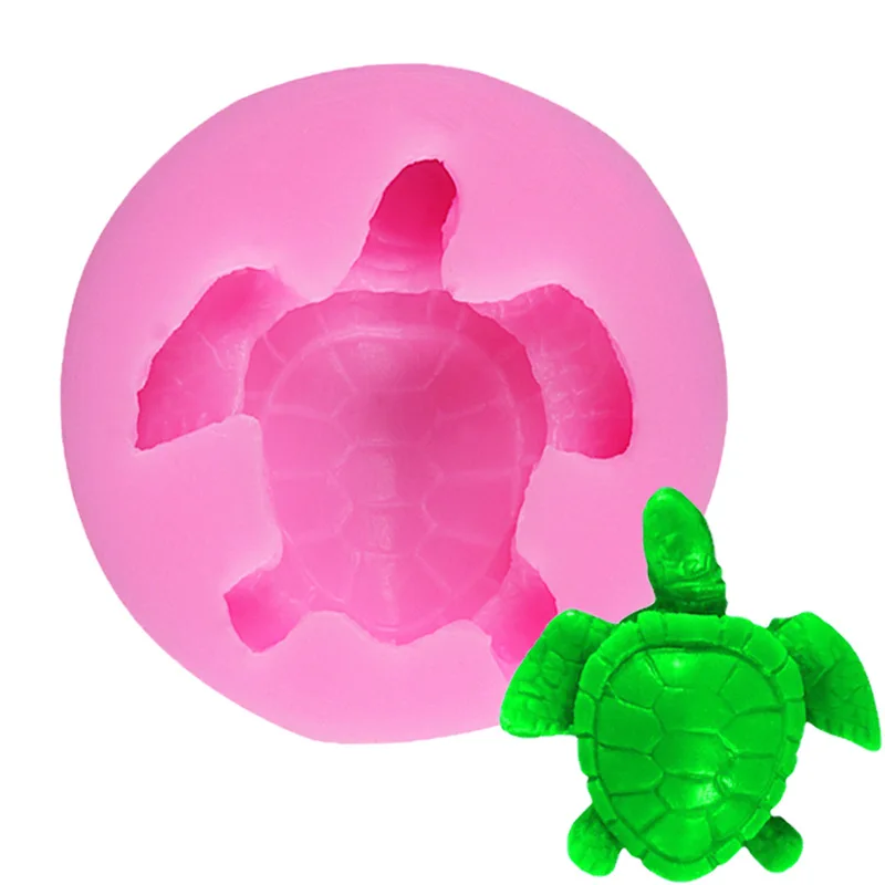 Silicone Fondant Mold Cute lovely Sea Turtle Shape Ocean Theme Fondant Cake Decoration Gum Paste Chocolate Mould Small Size