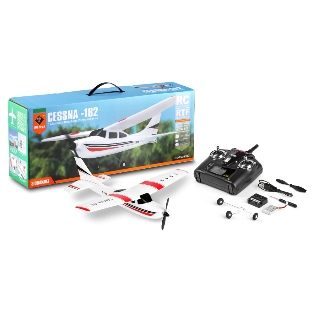 RC PlaneRadio-Controlled Airplane Model Xk F949 2.4G 3Channel Gyro Cessna-182 Glider Throwing Electric Fixed Wing Aircraft Plane